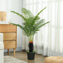 HOMCOM Artificial Areca Palm Tree with PE Leaves and Flocked Soil