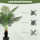 HOMCOM Artificial Areca Palm Tree with PE Leaves and Flocked Soil