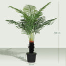 HOMCOM Artificial Areca Palm Tree with PE Leaves and Flocked Soil