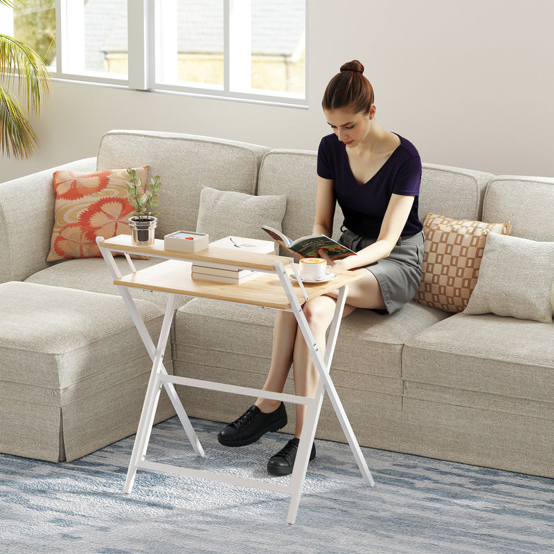 HOMCOM 70 Cm Folding Computer Desk For Small Spaces Bedroom