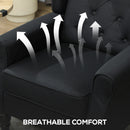 HOMCOM Accent Chair Wingback Armchair Retro Tufted Club Wood Fabric