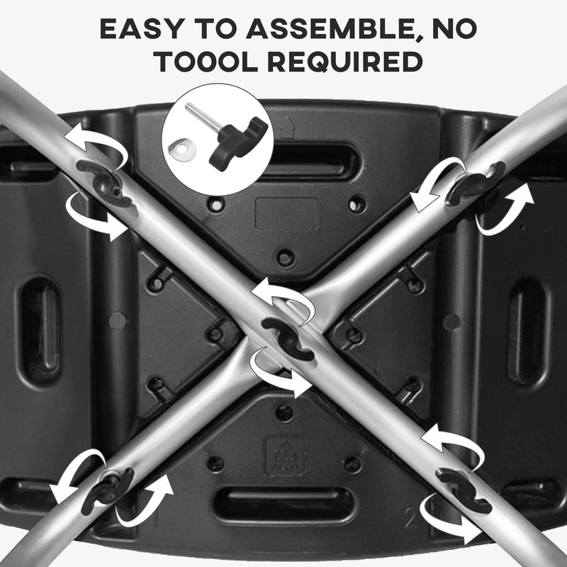 Height Adjustable Shower Stool W/ Non-Slip Foot Pads For Elderly Disabled Black