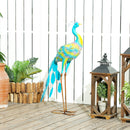 Outsunny Peacock Garden Statue, Metal Garden Gift with Stakes, Multi-Colour