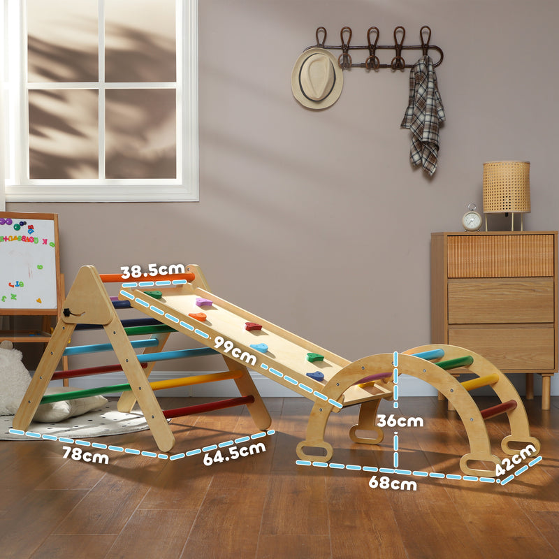 AIYAPLAY 5 in 1 Toddler Climbing Frame with Ramp, Arch, for 18-48 Months