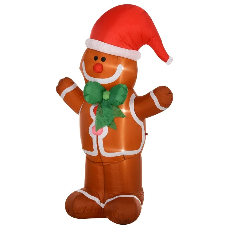 HOMCOM Christmas Inflatable Gingerbread Man with Lights 6ft