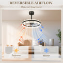HOMCOM Ceiling Fan Light With 3 Colour, Timer, Reversible, Remote