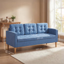HOMCOM Modern 3 Seater Sofa with Hidden Storage and Rubber Wood Legs, Blue