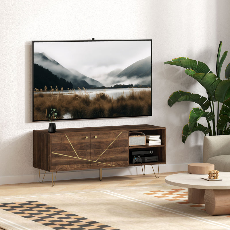HOMCOM TV Stand Cabinet 130cm TV Unit w/ Adjustable Shelves for Living Room