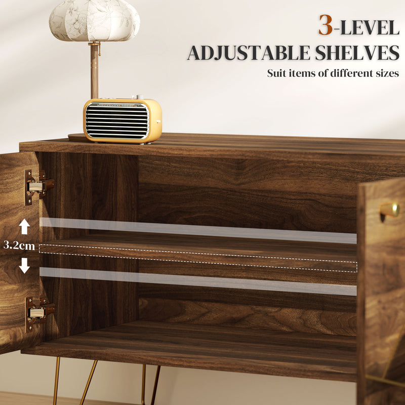HOMCOM TV Stand Cabinet 130cm TV Unit w/ Adjustable Shelves for Living Room