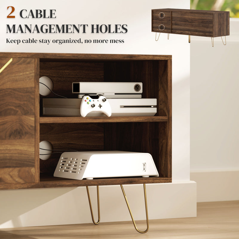 HOMCOM TV Stand Cabinet 130cm TV Unit w/ Adjustable Shelves for Living Room