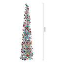 Lifeideas 150cm Multi-Colour Tinsel Christmas Tree