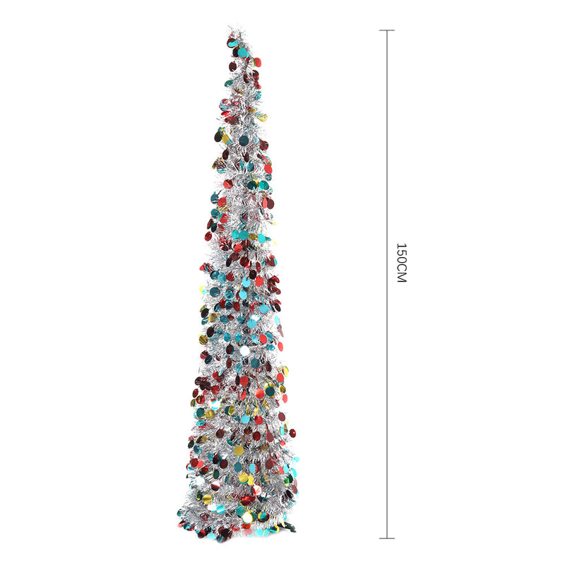 Lifeideas 150cm Multi-Colour Tinsel Christmas Tree