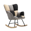 Livingandhome Tufted Linen Upholstered Rocking Chair