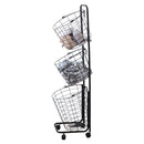 Lifeideas 3-Tier Iron Rolling Laundry Basket with Wheels