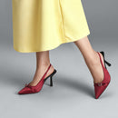 Slingback Pointed Closed Toe Heels Pumps Sandals