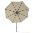 Garden Sanctuary Outdoor 32 LED Lighted Patio Umbrella with Crank Lift System