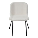 Livingandhome Set of 2 White Teddy Fleece Dining Chairs
