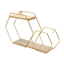 Livingandhome Honeycomb Modern Hexagonal 2 Tier Wall Floating Shelf