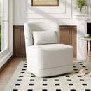 Livingandhome Upholstered Teddy Fur Swivel Chair