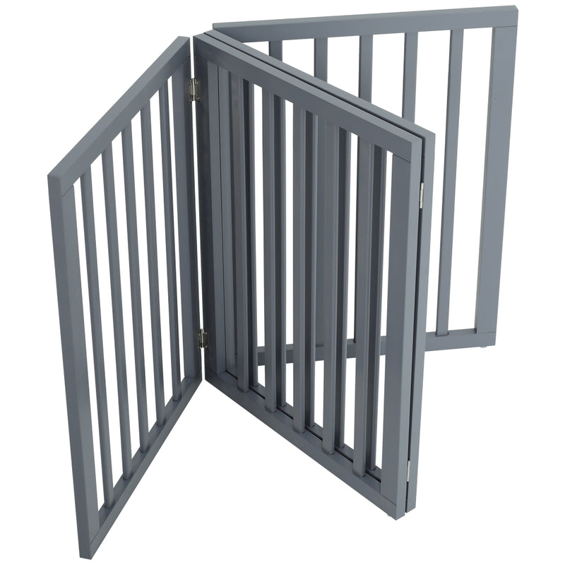 Kidkid 4 Panel Wooden Foldable Freestanding Pet Gate
