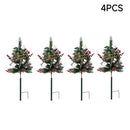 Lifeideas Set of 4 Solar-Powered Artificial Christmas Tree Decorations with String Light