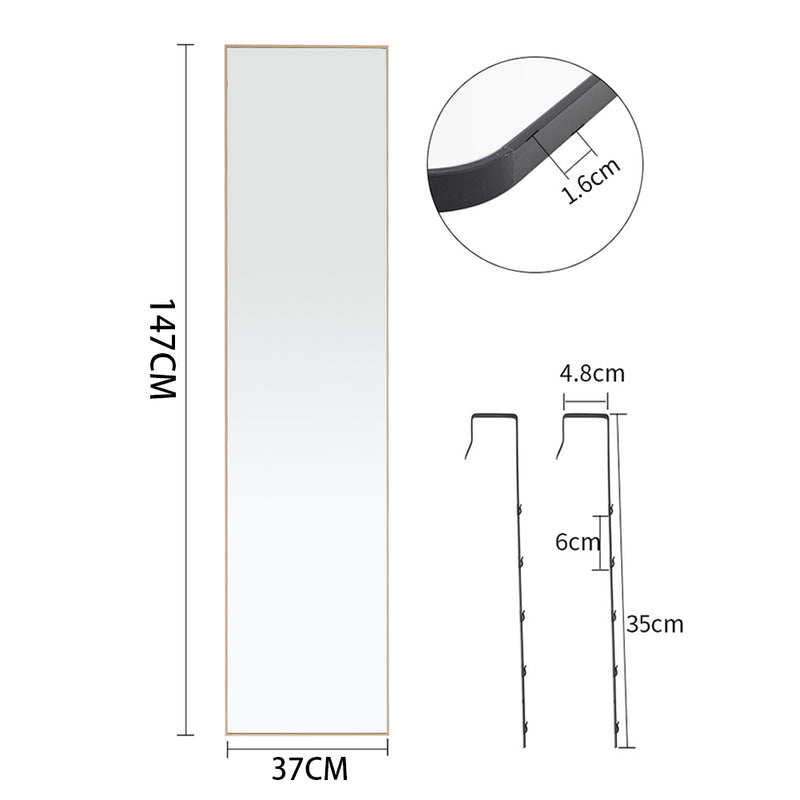 Livingandhome Metal Frame Over the Door Full Length Mirror