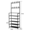 Livingandhome Entryway 5-Tier Shoe and Coat Rack
