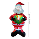Lifeideas 2.4M Lighted Christmas Inflatable Santa Holding Wreath Decoration