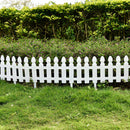 Breeins Set Of 4 Plastic Picket Garden Fence Panels Path Border