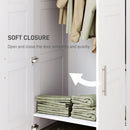HOMCOM Wardrobe for Bedroom, Double Wardrobe with Hanging Rail