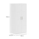 HOMCOM Wardrobe for Bedroom, Double Wardrobe with Hanging Rail