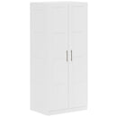 HOMCOM Wardrobe for Bedroom, Double Wardrobe with Hanging Rail