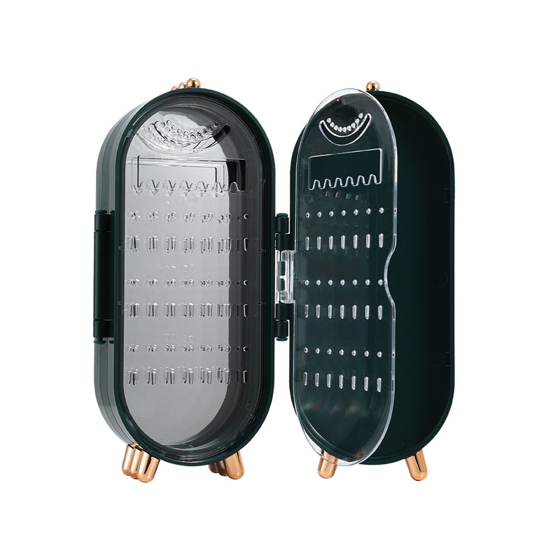 Sheonly Portable Dustproof Jewellery Box with Mirror