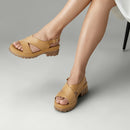 Open Toe Heeled Sandals - Tan