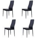 Livingandhome Set of 4 Modern Faux Leather Armless High Back Dining Chairs
