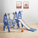 Livingandhome Kids Toddler Swing and Slide Set with Basketball Hoop