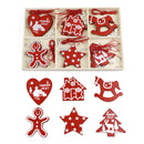 Livingandhome Christmas Tree Wooden Hanging Ornament Set