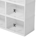 Livingandhome 4-Tier Foldable Storage Box with Magnetic Doors