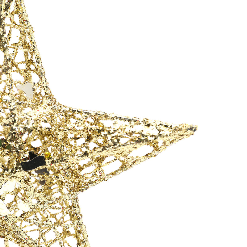 Lifeideas Decorative Star Sequin Christmas Tree Topper with LED Lights