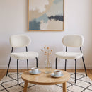 Livingandhome 2Pcs Upholstered Dining Chair with Metal Frame
