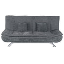 Livingandhome Linen Fabric 2-Seat Convertible Sofa Bed with Pillows