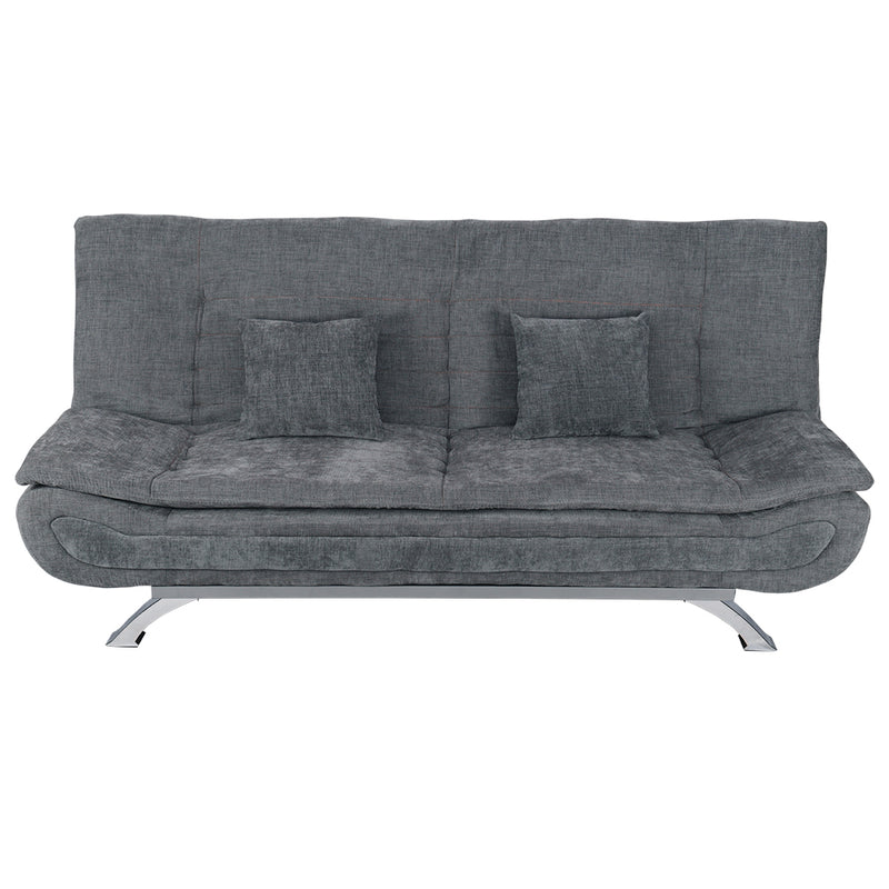 Livingandhome Linen Fabric 2-Seat Convertible Sofa Bed with Pillows