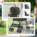 PawHut Foldable Dog Stroller with Mesh Windows for Mini Dogs, Black
