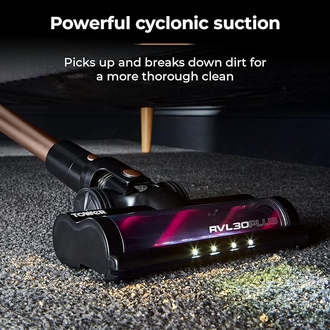 Tower RVL30 Plus Cordless 3-in-1 Vacuum Cleaner 1L, 150W, 22.2V, Rose Blush Gold and Black