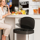 HOMCOM Automatic Kitchen Bin with Soft-Close Lid, 55L Sensor Wastebasket