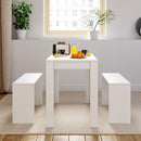Livingandhome Set 3 Piece Modern Dining Table and Benches