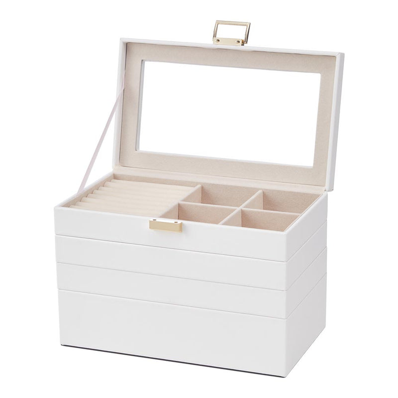 Sheonly 4-Tier Jewellery Storage Box with Transparent Lid