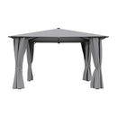 Solar LED Metal Patio Gazebo with Curtains L or XL