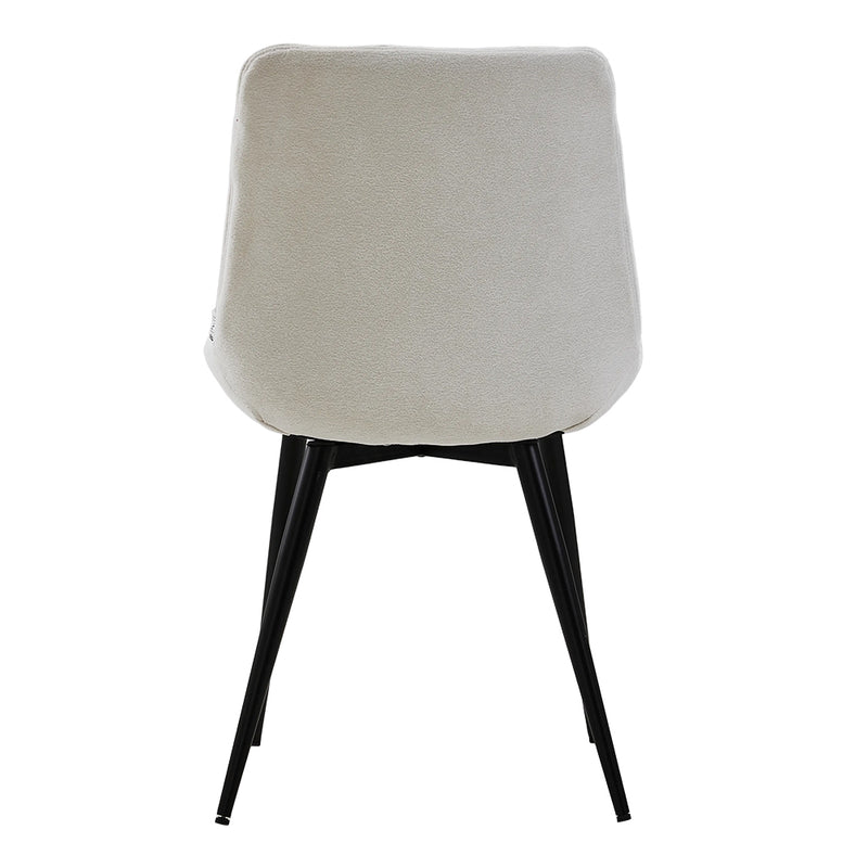 Livingandhome Teddy Fabric Dining Chair with Metal Legs