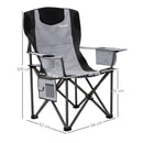 Outsunny Set Of 2 Padded Folding Picnic Chairs With Cooler Bag